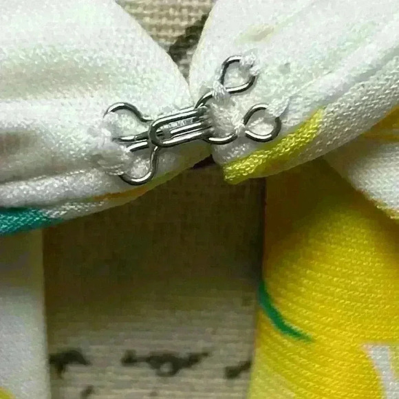 Pappagallo When Life Gives You Lemons Swing Mini Dress SZ Large Yellow White - Picture 8 of 11